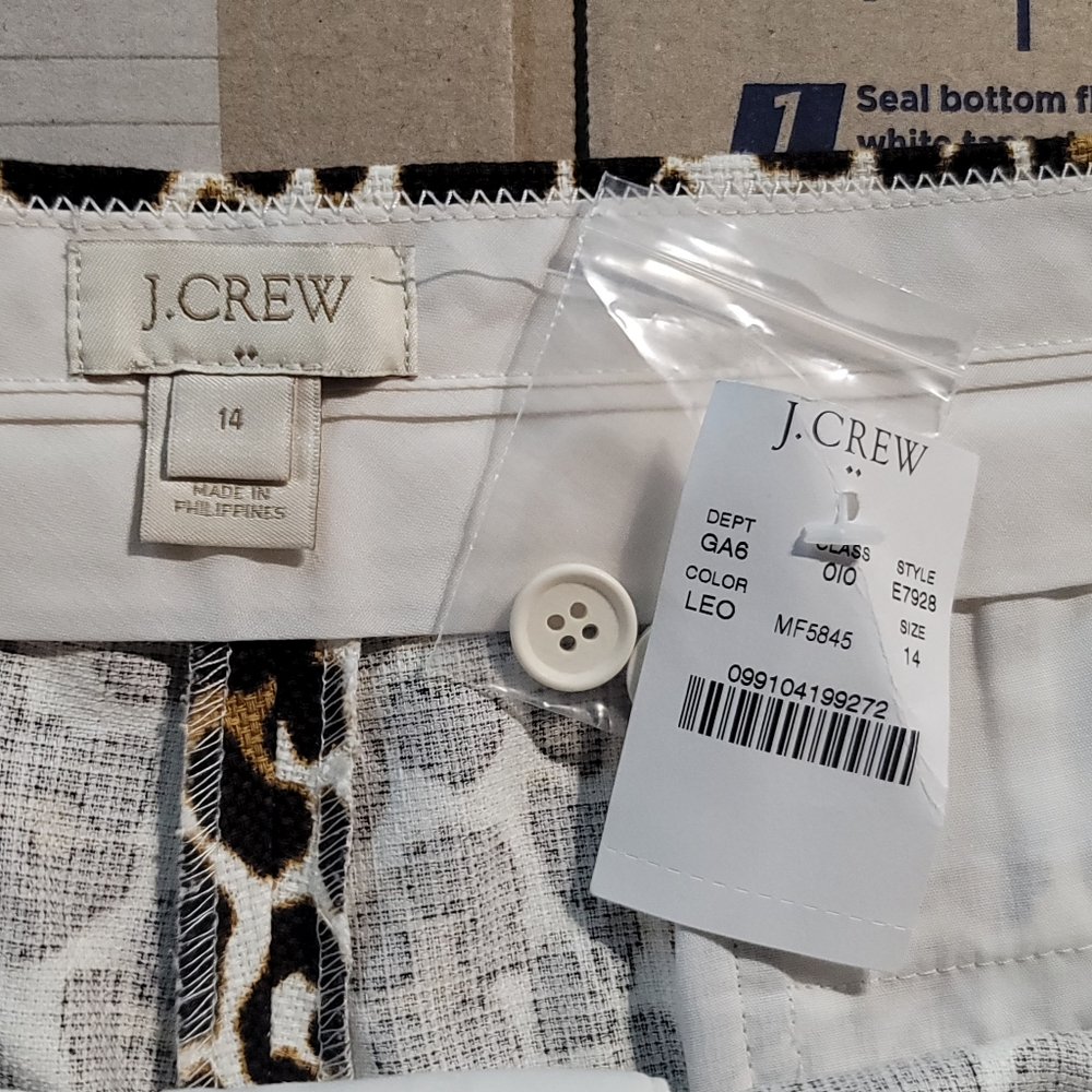 NWT J. Crew Leopard Print Shorts Women's Size 14 - Picture 6 of 7